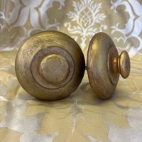 Distressed Gilt over red tiebacks with brass extensions