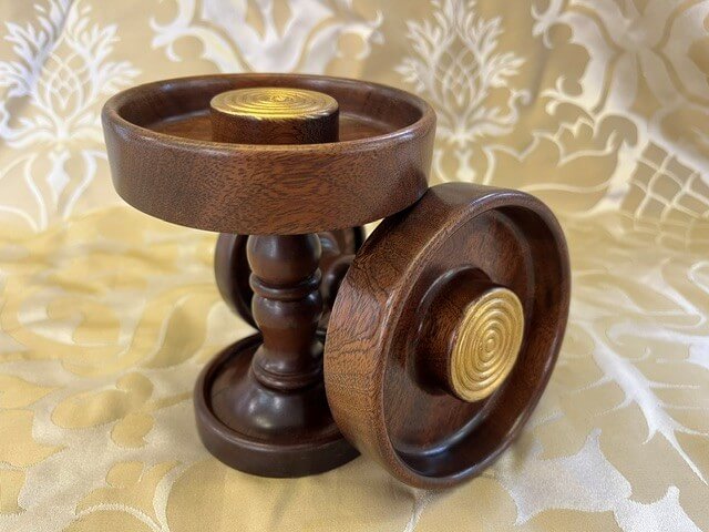 Mahogany and Gilt Regency tiebacks