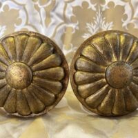 Distressed Gilt Ball and Gadroon finials