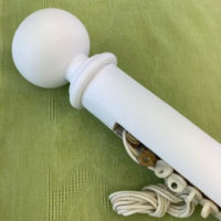 Painted tracked pole with Ballon finials