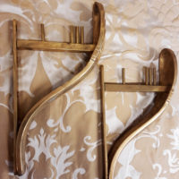 Antique Brass Art Deco double brackets - Image 4