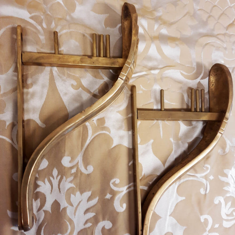 Antique Brass Art Deco double brackets - Image 4