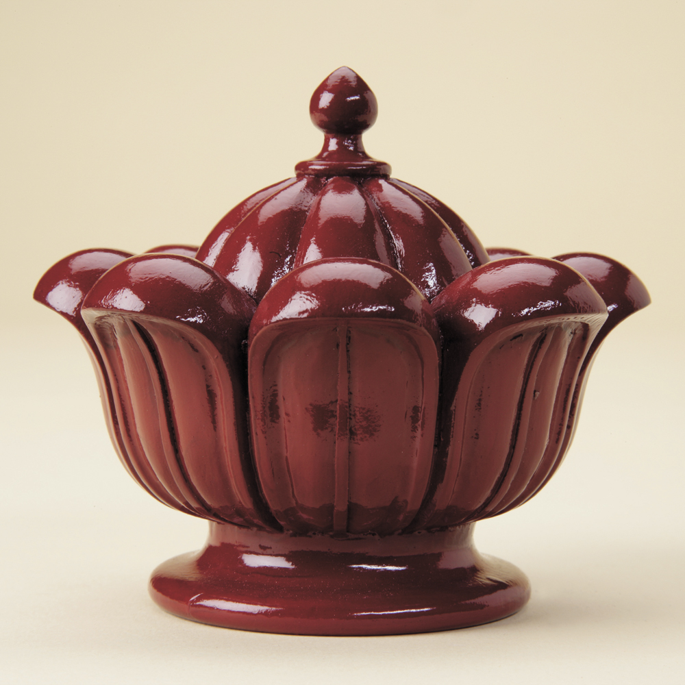 Emperor finial, red lacquer