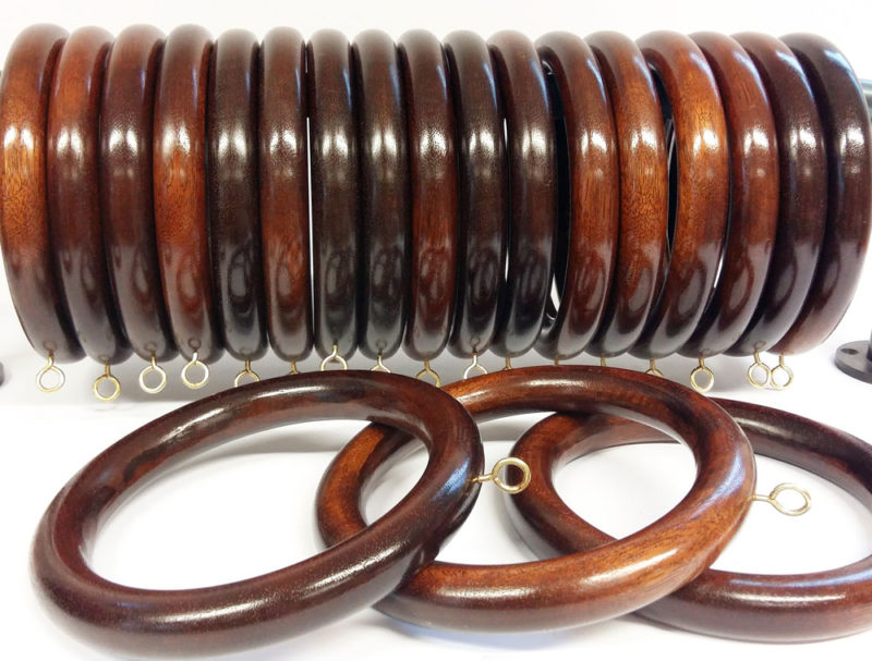 20 Hand turned and hand polished solid mahogany rings - Image 3